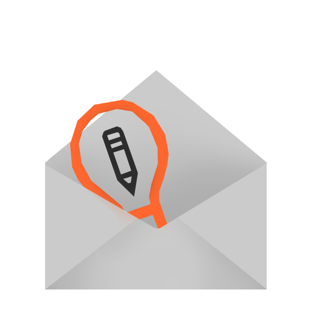An illustration of an open envelope with the Art Prompts logo.